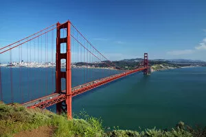 Bridges Pillow Collection: USA, California, San Francisco - Golden Gate Bridge, San Francisco Bay