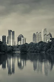 Cities Collection: USA, Georgia, Atlanta, city skyline from Piedmont Park