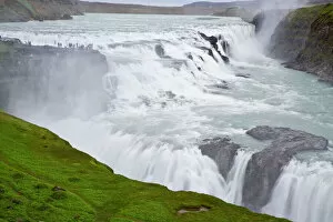 Nature-inspired paintings Poster Print Collection: View of Gulfoss, the most popular waterfall in Iceland