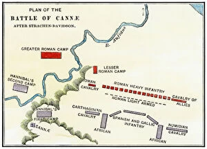 Posters Canvas Print Collection: Battle of Cannae plan, 216 BC