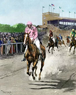 Horse Racing Metal Print Collection: Horse race in the US, 1880s