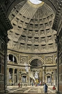 Ceremony Collection: Pantheon interior, ancient Rome