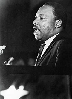 Speaking Collection: (1929-1968). American clergyman and civil rights leader. Kings last public appearance