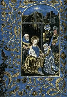 Child Collection: ADORATION OF MAGI. Illumination from a Flemish Book of Hours, late 15th century