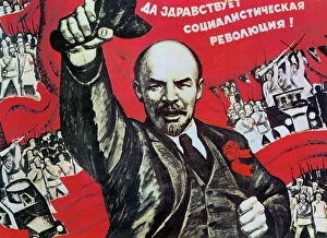 1968 Collection: COMMUNIST POSTER, 1968. Long Live the Socialist Revolution! A poster by Vladimir Kalensky