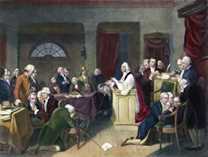 Preacher Collection: CONTINENTAL CONGRESS. Chaplain Jacob Duche leading the first prayer in the First