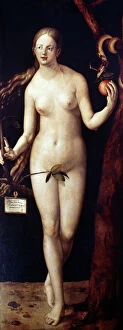 Temptation Collection: D├£RER: EVE, 1507. Oil on wood by Albrecht D├╝rer, 1507