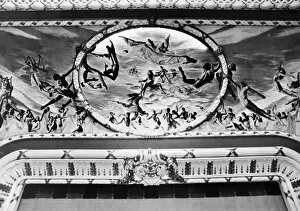 United States of America Poster Print Collection: DANCE: HARKNESS THEATRE. Mural by Enrique Senis-Oliver from the proscenium arch of the Harkness