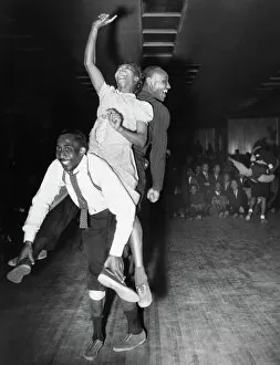 Nightclub Collection: Three dancers dancing the Harlem conga, a blend of the lindy hop