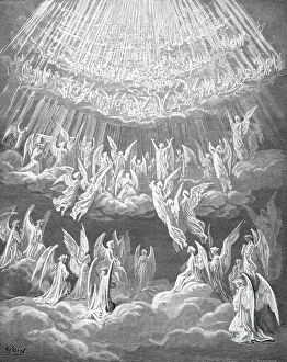 Music Fine Art Print Collection: DANTE: PARADISE. The Heavenly Choir. Wood engraving after Gustave Dore