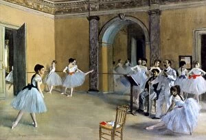 Degas Collection: DEGAS: OPERA FOYER, 1872. Edgar Degas: Le foyer de la Danse a l Opera de la Rue le Peletier
