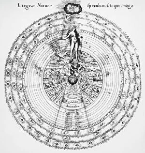 Creation Collection: A diagram of the Universe by the 17th century English Neoplatonist Robert Fludd showing the links