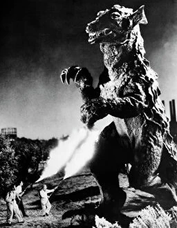 Film Photo Mug Collection: GODZILLA. A scene from one of the Godzilla movies