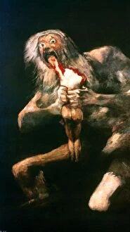 Fine Art Jigsaw Puzzle Collection: GOYA: SATURN, 1819-23. Saturn Devouring a Son. Oil by Francisco Goy, 1819-23