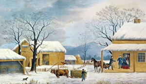 Ives Collection: HOME TO THANKSGIVING, 1867. Lithograph, 1867, by Currier & ives