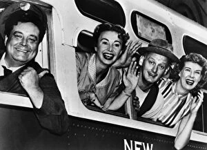 Joyce Collection: THE HONEYMOONERS, c1955. Left to right: Cast members Jackie Gleason, Audrey Meadows, Art Carney