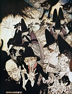 Literature Collection: As I Was Going to St. Ives. Illustration by Arthur Rackham for a 1913 edition of Mother Goose