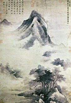 Fine Art Greetings Card Collection: Landscape After the Rain, by Kao K o-kung (1248-1310). Yuan dynasty