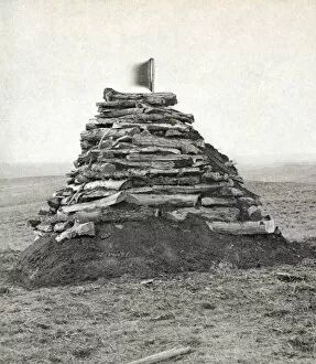 Stanley Collection: LITTLE BIGHORN MONUMENT. Monument on Custers Hill, containing all the bones found at the site of