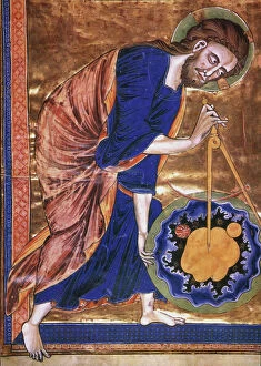 Universe Collection: MANUSCRIPT ILLUMINATION. God as the great Architect of the Universe