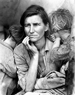 Seated Collection: MIGRANT MOTHER, 1936. Florence Thompson, a 32-year-old migrant worker and mother of seven