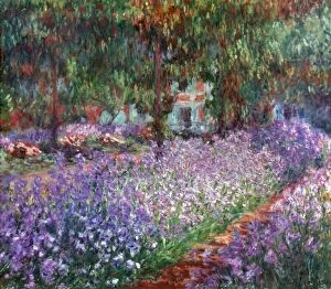 Impressionist landscapes Fine Art Print Collection: MONET: GIVERNY, 1900. The Artists Garden at Giverny. Oil on canvas by Claude Monet, 1900
