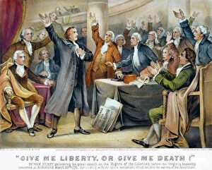 Ives Collection: PATRICK HENRY, 1775. Give Me Liberty or Give Me Death! Orator