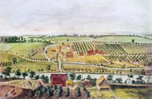 Evangelical Collection: PENNSYLVANIA: BETHLEHEM. The Moravian settlement on the Lehigh River at Bethlehem, Pennsylvania