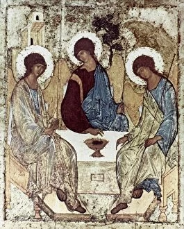 Fine Art Jigsaw Puzzle Collection: RUSSIAN ICONS: THE TRINITY. By Andrei Rublev. Wood, 1411