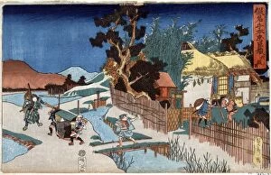Literature Framed Print Collection: Scene from the Chushingura, the Japanese tale of the 47 Ronin (or 47 Samurai)