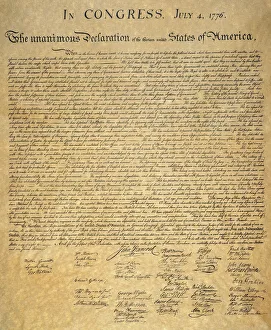 Signed Declaration of Independence Print, 4 July 1776