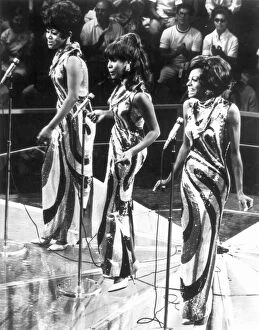 Micro Phone Collection: THE SUPREMES, c1963. American vocal trio. From left to right: Florence Ballard, Mary Wilson