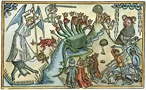 Cologne Collection: WAR IN HEAVEN, 1480. War in Heaven - the Beast (Revelation XII, 7-10 and Revelation XIII)