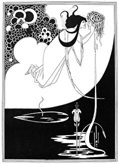 Art Nouveau Greetings Card Collection: WILDE: SALOME. The Climax. Pen and ink drawing by Aubrey Beardsley for Oscar Wildes Salome
