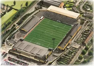 Watercolor paintings Collection: Boothferry Park Art - Hull City FC