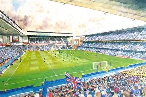 Related Images Cushion Collection: Ibrox Stadium Fine Art - Rangers Football Club