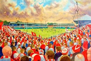 England Photo Mug Collection: Knowsley Road Stadium Fine Art - St Helens Rugby League Club