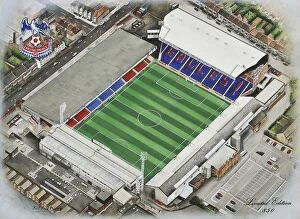 Watercolor paintings Canvas Print Collection: Selhurst Park Art - Crystal Palace
