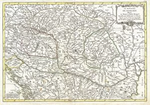 Maps Fine Art Print Collection: 1770 Janvier Map Of Hungary Romania Transylvania