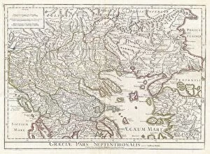 North Macedonia Pillow Collection: 1794 Delisle Map Of Northern Ancient Greece Balkans