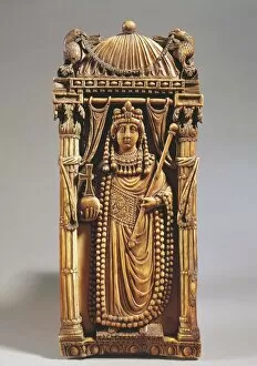 Archaeological Artifact Collection: Italy, Florence, Ivory Sculpture representing Empress Arianna (or Aelia Ariadne, ca. 450-515 A. D )