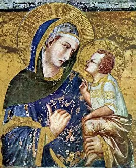 Basilica Collection: The Madonna dei Tramonti is a 1330 Madonna fresco by the Italian artist Pietro Lorenzetti