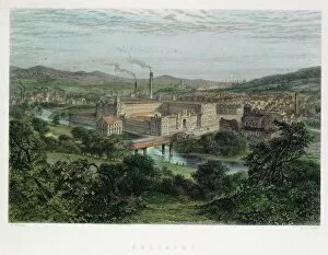 Liverpool Framed Print Collection: Saltaire, model textile factory and town near Bradford, Yorkshire, England. Founded by Titus Salt
