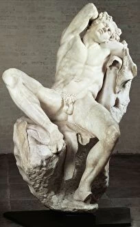Sculpture Collection: Sleeping or drunken satyr known as the Barberini Faun, Roman marble copy