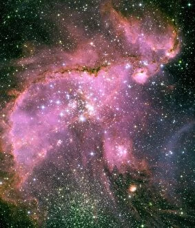 Related Images Fine Art Print Collection: Brilliant, Hot, Young Stars Shine in the Small Magellanic Cloud