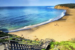 Landscape paintings Metal Print Collection: Enjoyment at Bells Beach near Torquay, Victoria, Australia, South Pacific