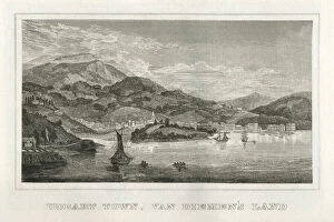 Hobart Poster Print Collection: Hobart Town, Van Diemens Land (early 19th century engraving)