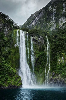 Vertical Collection: Milford Sound waterfall, New Zealand