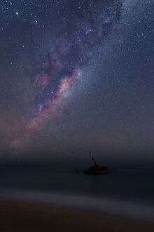 Celebrities Collection: milkyway over old shipwreck the sygna