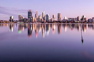 Lea Scaddan Greetings Card Collection: Perth city at sunrise